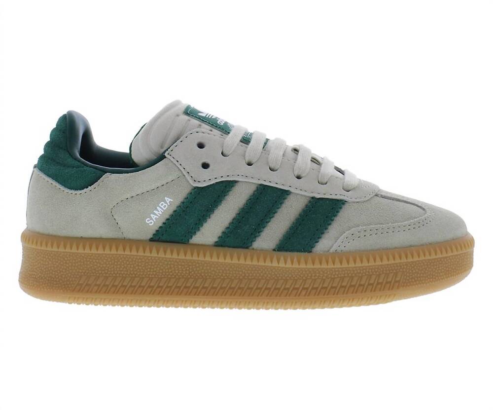 NEW ADIDAS grade school boy's samba xlg originals shoes in taupe/green